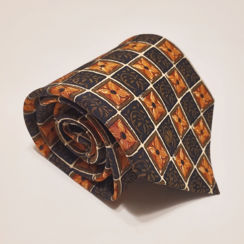 Valentino Multicolor Geometric Silk Tie